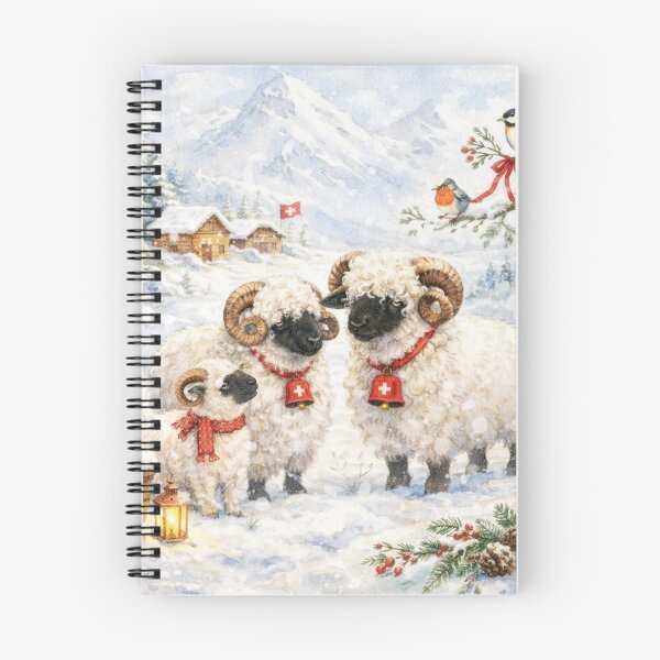 Item preview, Cute moutons in a snowy landscape of the Swiss Alps designed and sold by SELBONHOMIA.