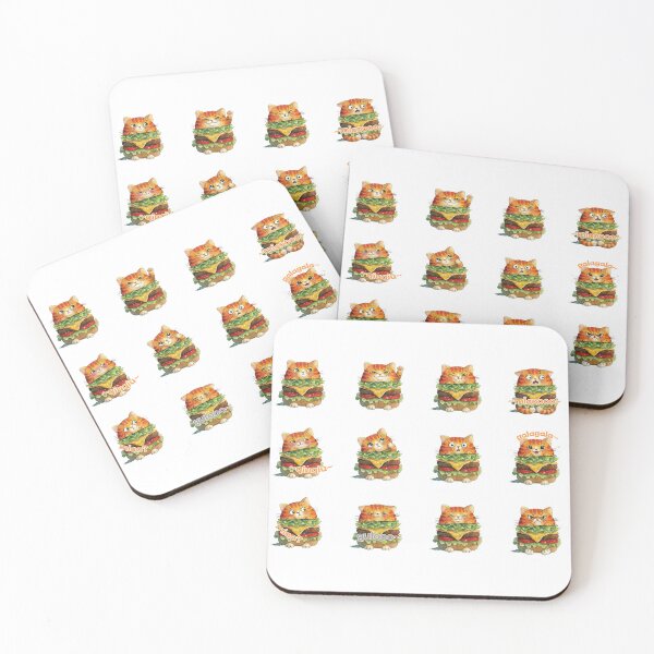 Item preview, Hanbao MIAO - Expressive Hamburger Cat Sticker Sheet designed and sold by homybear.