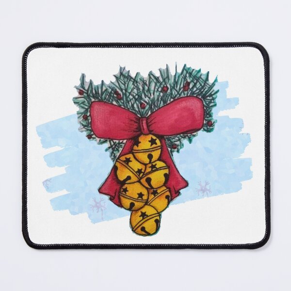 Item preview, Christmas Jingle Bells and Red Bow - Hygge Minimalist Decor designed and sold by LP Slow Art.