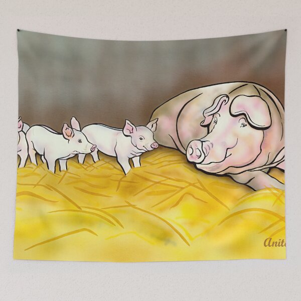 Item preview, Anita Law - Patie the pig and her piglets designed and sold by AnitaLawDesigns.
