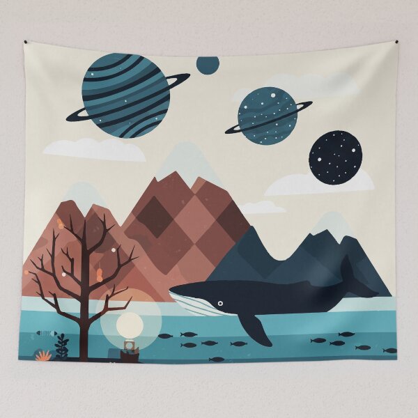 Item preview, imaginary planets with rings and moons designed and sold by Design4uStudio.