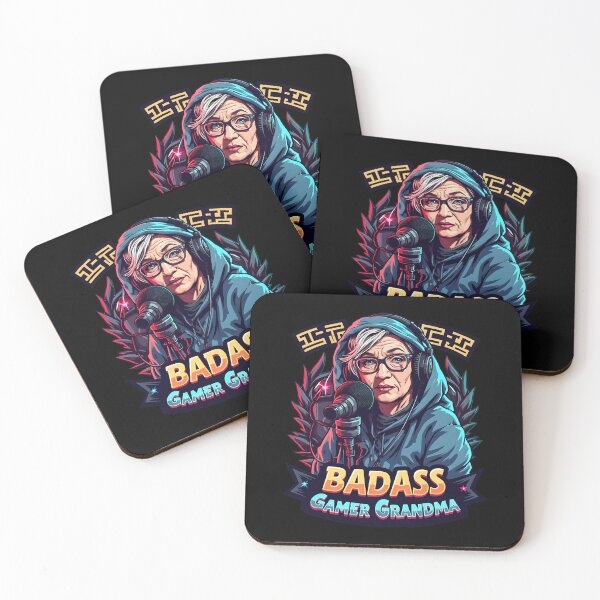 Item preview, Badass Gamer Grandma Streaming Gaming Illustration designed and sold by Uglyandcute.