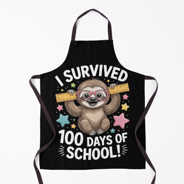 Item preview, Cute Sloth with Pink Glasses Holding Rulers - 100 Days of School designed and sold by DarylWelsh2024.