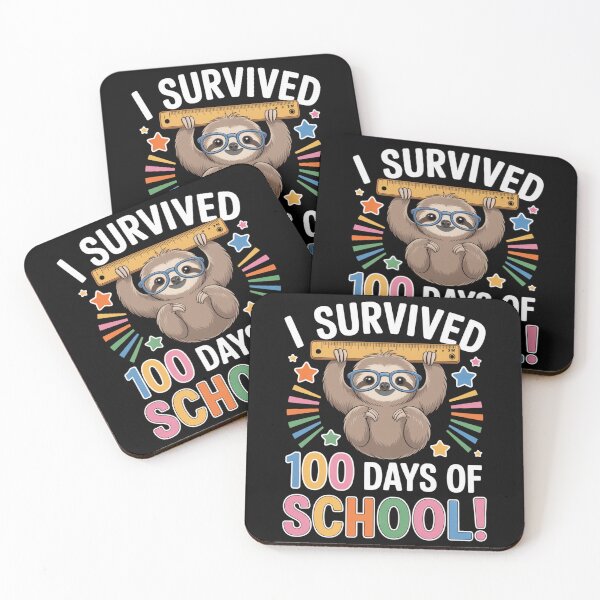 Item preview,  I Survived 100 Days of School - Cute Sloth with Glasses and Ruler designed and sold by DarylWelsh2024.