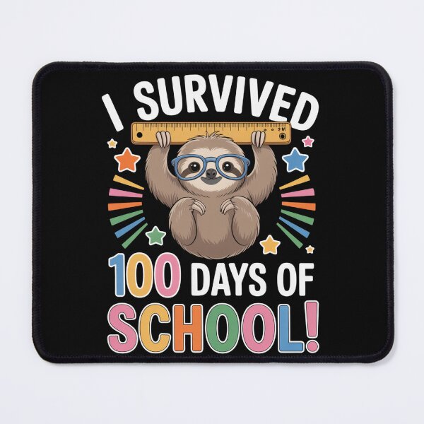 Item preview, I Survived 100 Days of School - Cute Sloth with Glasses and Ruler designed and sold by DarylWelsh2024.