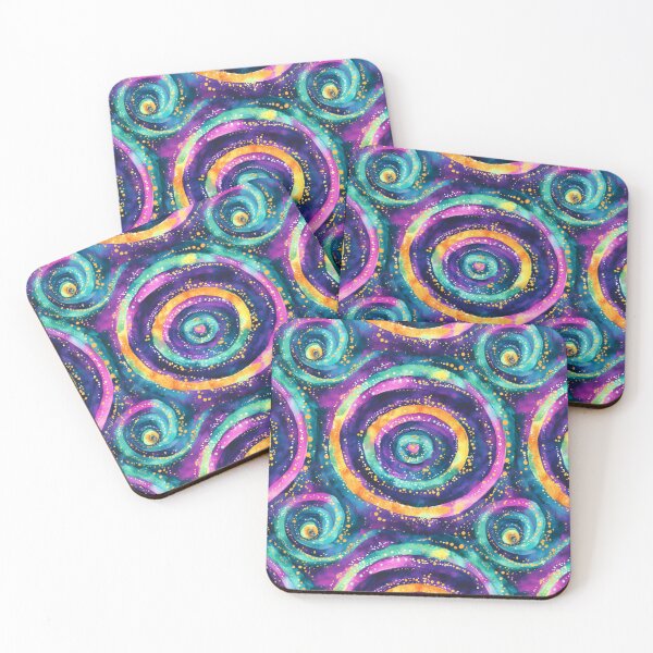 Item preview, Cosmic Swirl Abstract Pattern – Colorful Galaxy Watercolor Circles designed and sold by PixelExpressStudio.