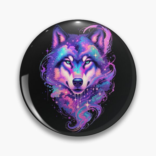Item preview, Neon Galaxy Wolf Drip – Psychedelic Animal Art designed and sold by WeranovDesign.
