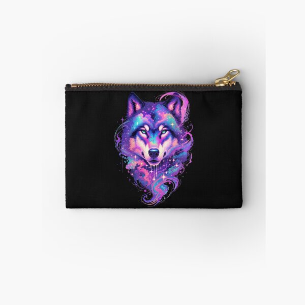 Item preview, Neon Galaxy Wolf Drip – Psychedelic Animal Art designed and sold by WeranovDesign.