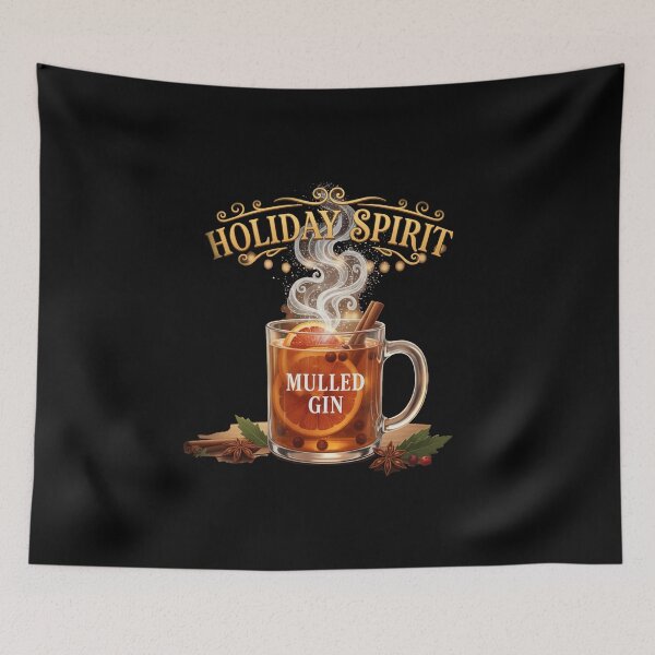 Item preview, Holiday Spirit Mulled Gin - Warm Winter Cocktail Illustration designed and sold by Fun-and-joy.