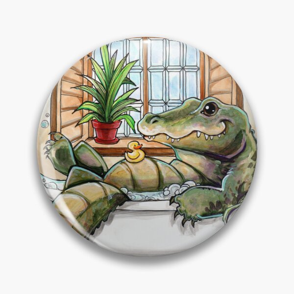 Item preview, Bathtime Gator designed and sold by ArtOfBianca.