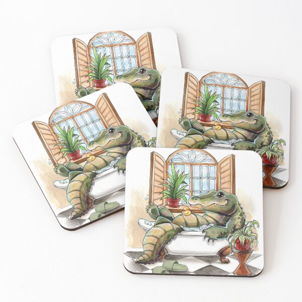 Item preview, Bathtime Gator designed and sold by ArtOfBianca.