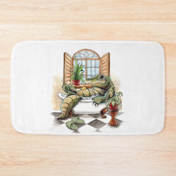 Item preview, Bathtime Gator designed and sold by ArtOfBianca.