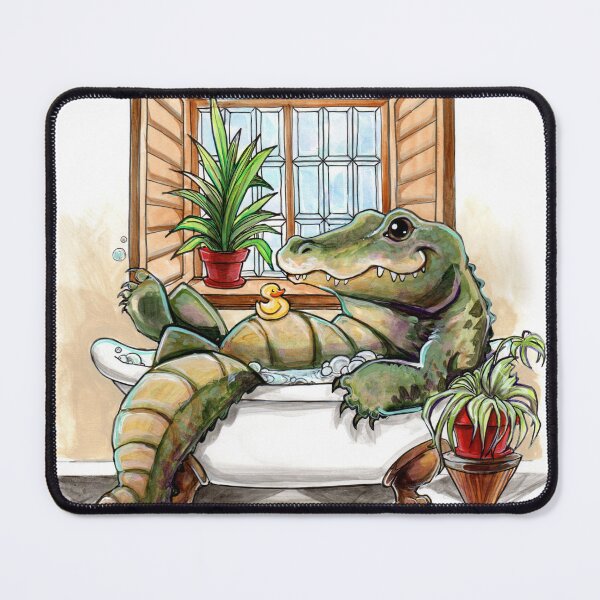 Item preview, Bathtime Gator designed and sold by ArtOfBianca.