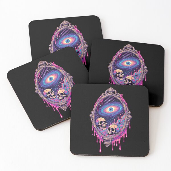 Item preview, Psychedelic Galaxy Mirror Eye – Drip Skulls Cosmos designed and sold by WeranovDesign.