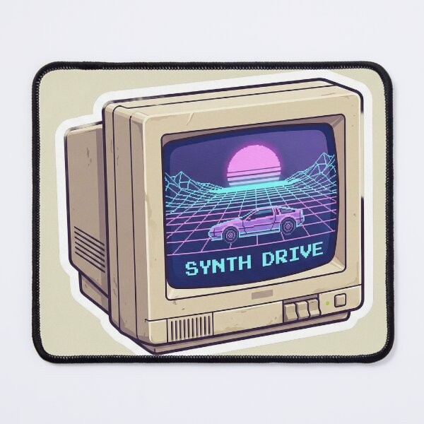 Item preview, Retro CRT Computer Monitor | "Synth Drive" Pixel Synthwave Aesthetic designed and sold by DigitalVibes Art, CreatorSpace, PixelMood. By AngryFish.Art..