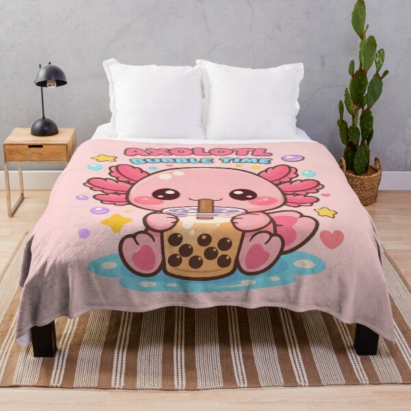 Item preview, Cute Axolotl with Bubble Tea in Kawaii Funny Style designed and sold by Sitchko.