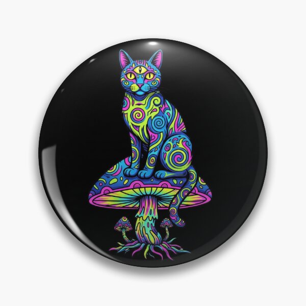 Item preview, Trippy Mushroom Cat Drip – Psychedelic Feline Art designed and sold by WeranovDesign.