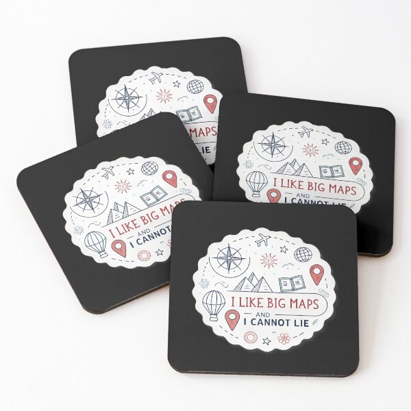 Item preview, Funny Geography Quote  – I Like Big Maps and I Cannot Lie designed and sold by VividOrganica.