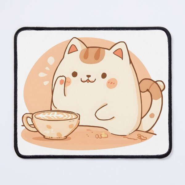 Item preview, Cute Cat Wiping Latte Foam Mustache | Cozy Café Cat Illustration | Slow Day Friends Style designed and sold by SlowDayFriends.