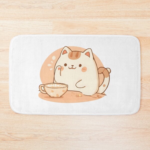Item preview, Cute Cat Wiping Latte Foam Mustache | Cozy Café Cat Illustration | Slow Day Friends Style designed and sold by SlowDayFriends.