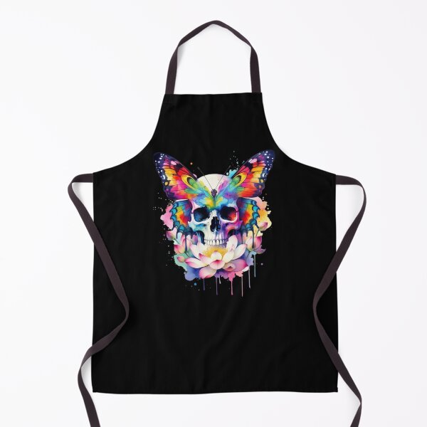 Item preview, Psychedelic Butterfly Skull Lotus Drip – Neon Death Art designed and sold by WeranovDesign.