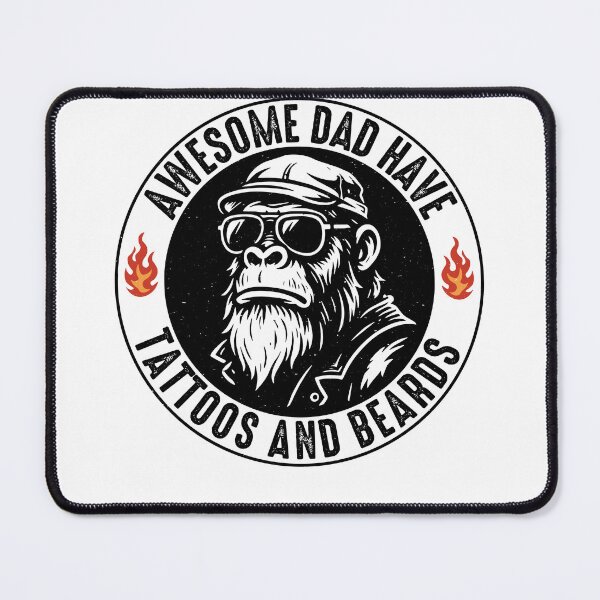Item preview, Awesome Dad Have Tattoos and Beards – Funny Monkey Beard Dad designed and sold by gunaone-design.