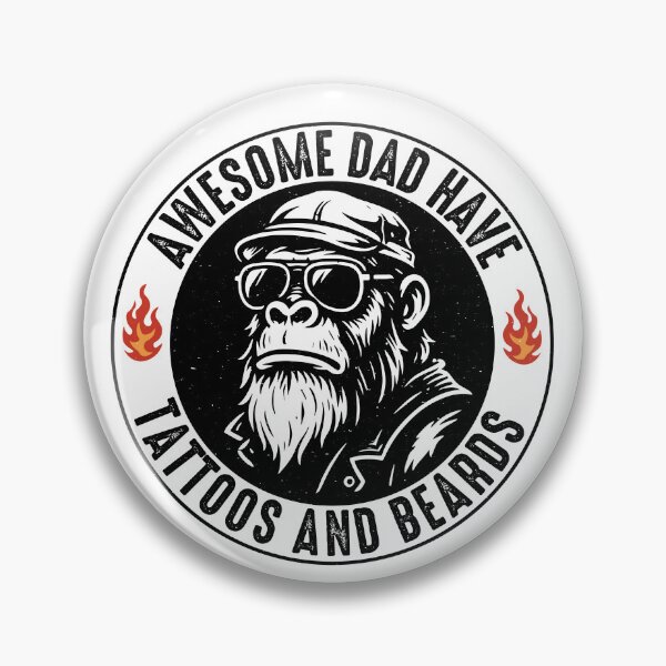 Item preview, Awesome Dad Have Tattoos and Beards – Funny Monkey Beard Dad designed and sold by gunaone-design.