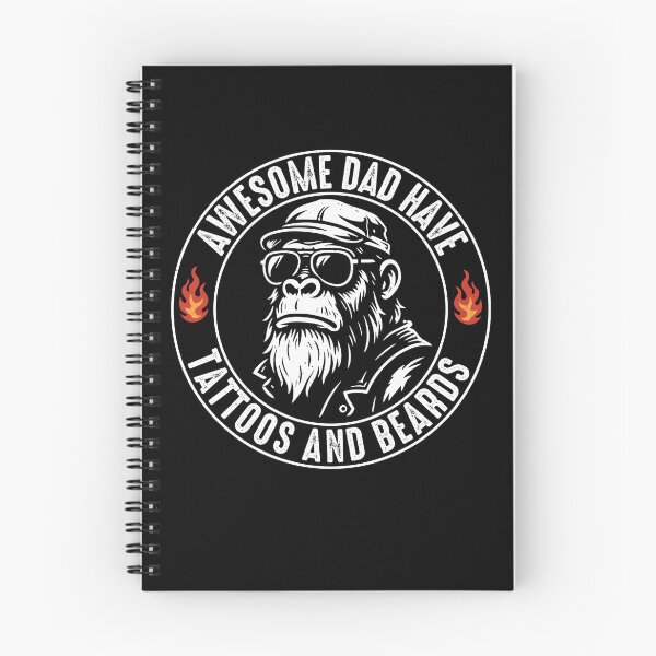 Item preview, Awesome Dads Have Tattoos and Beards – Funny Bearded Monkey designed and sold by gunaone-design.