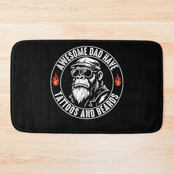 Item preview, Awesome Dads Have Tattoos and Beards – Funny Bearded Monkey designed and sold by gunaone-design.