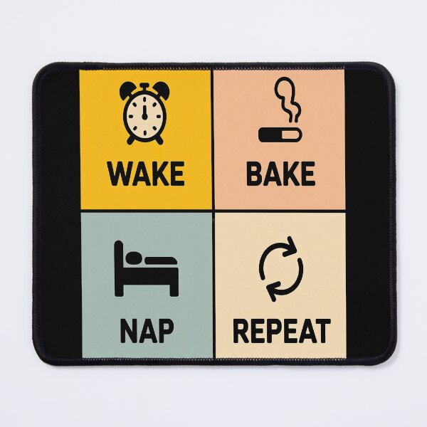 Item preview, Wake Bake Nap Repeat Chill Relaxed Stoner Vibes designed and sold by orlodrake.