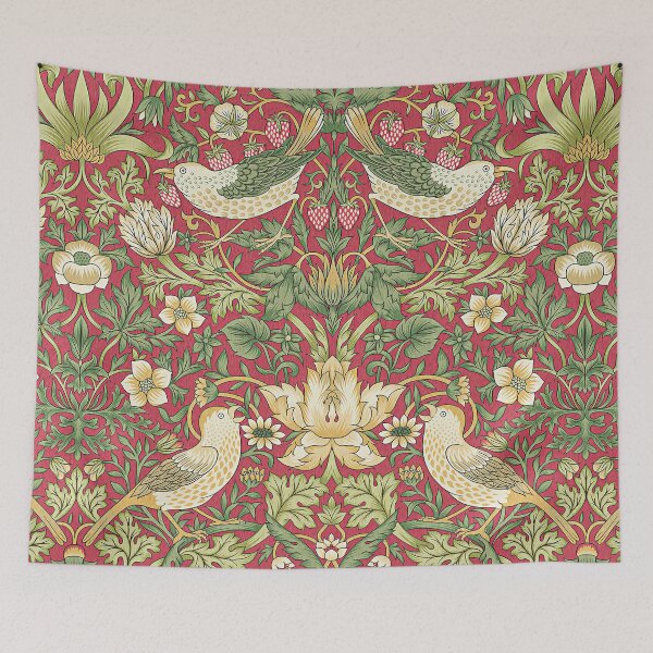 Item preview, William Morris Strawberry Thief Red designed and sold by maniacfitness.