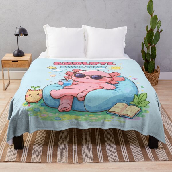 Item preview, Cute Axolotl Chilling in Kawaii Funny Style designed and sold by Sitchko.