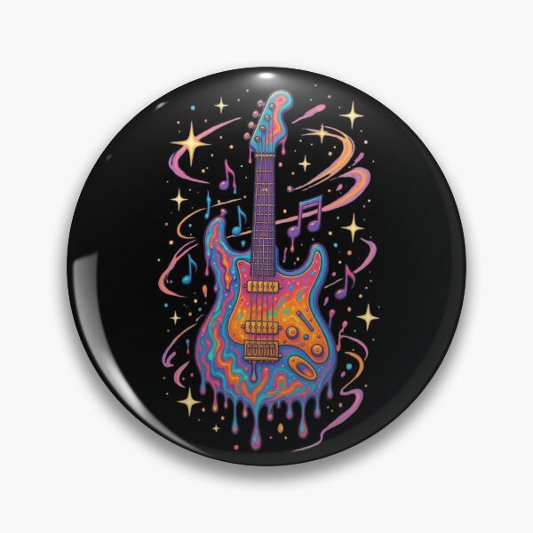 Item preview, Cosmic Guitar Drip – Psychedelic Music Neon Art designed and sold by WeranovDesign.