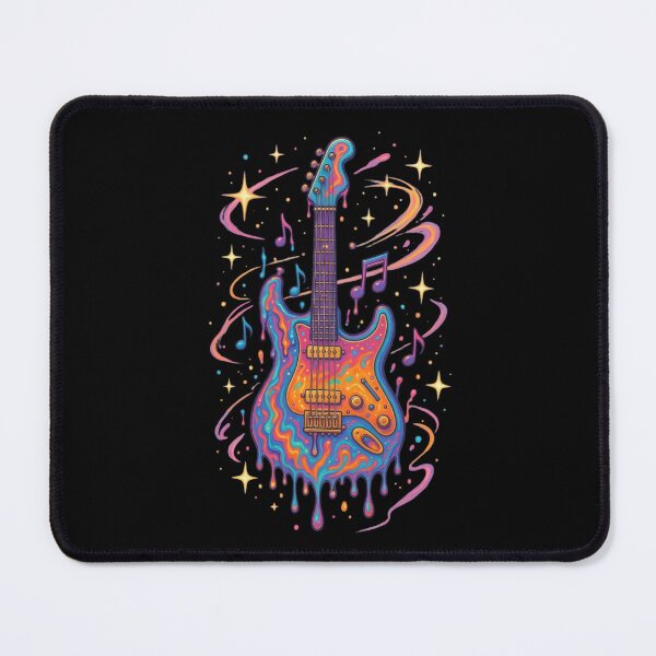 Item preview, Cosmic Guitar Drip – Psychedelic Music Neon Art designed and sold by WeranovDesign.