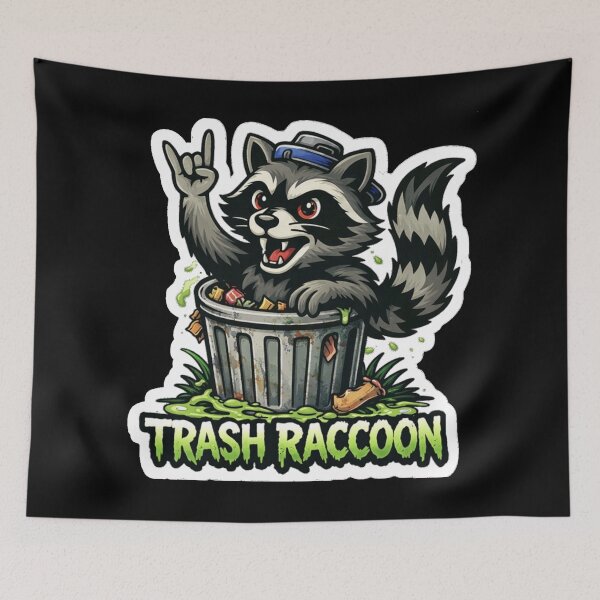 Item preview, Trash Raccoon – Rebel Sticker Style Illustration designed and sold by zuzzelek44.