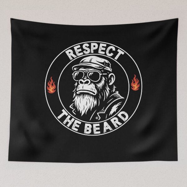 Item preview, Respect the Beard Monkey – Funny Bearded Dad designed and sold by gunaone-design.