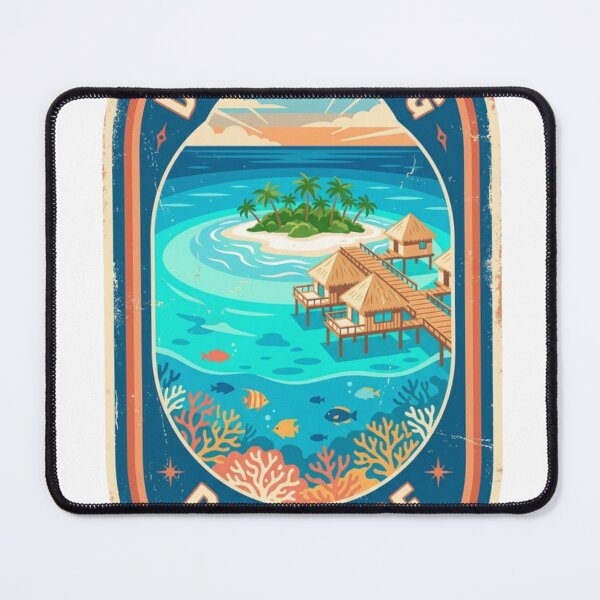 Item preview, "DISAPPEARING PARADISE" Maldives badge design - a beautiful yet thought-provoking design that celebrates the Maldives while raising environmental awareness! designed and sold by buycostarica.