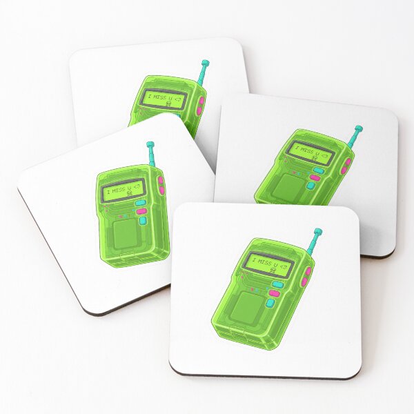 Item preview, Retro 90s Translucent Pager | "I MISS U <3" Neon Alien Aesthetic designed and sold by DigitalVibes Art, CreatorSpace, PixelMood. By AngryFish.Art..