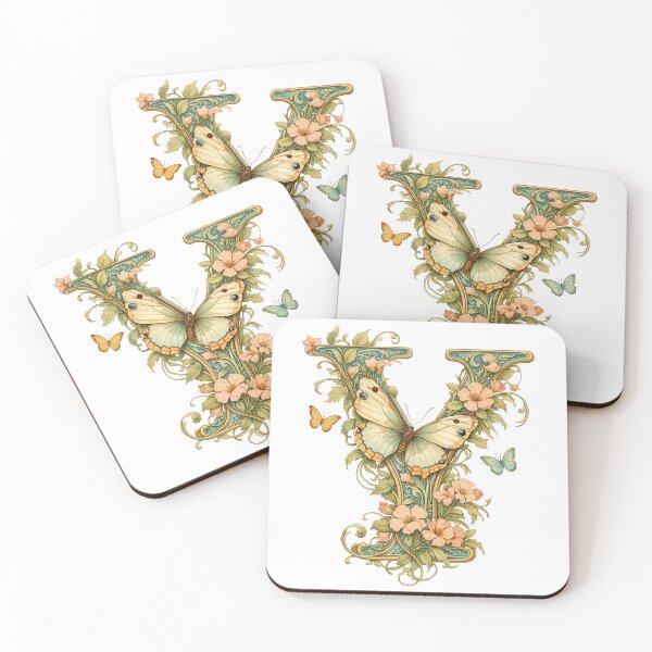 Item preview, Butterfly Floral Letter Y designed and sold by FlyingDreamsArt.