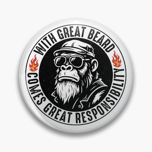 Item preview, With Great Beard Comes Great Responsibility – Respect the Beard Funny Monkey designed and sold by gunaone-design.