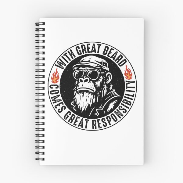 Item preview, With Great Beard Comes Great Responsibility – Respect the Beard Funny Monkey designed and sold by gunaone-design.