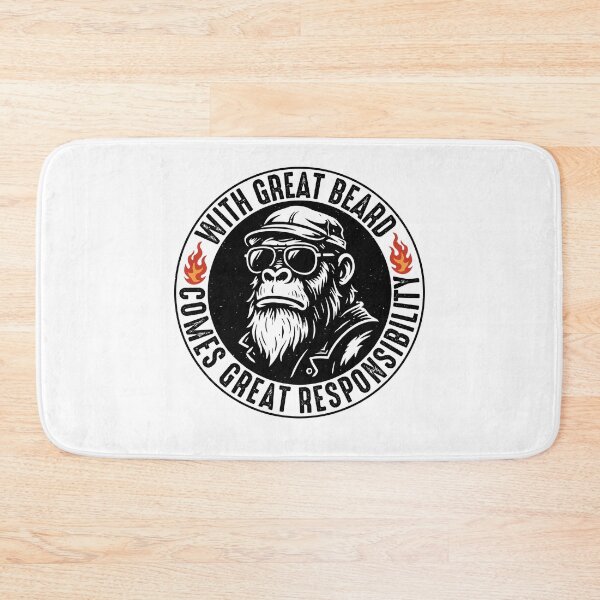 Item preview, With Great Beard Comes Great Responsibility – Respect the Beard Funny Monkey designed and sold by gunaone-design.