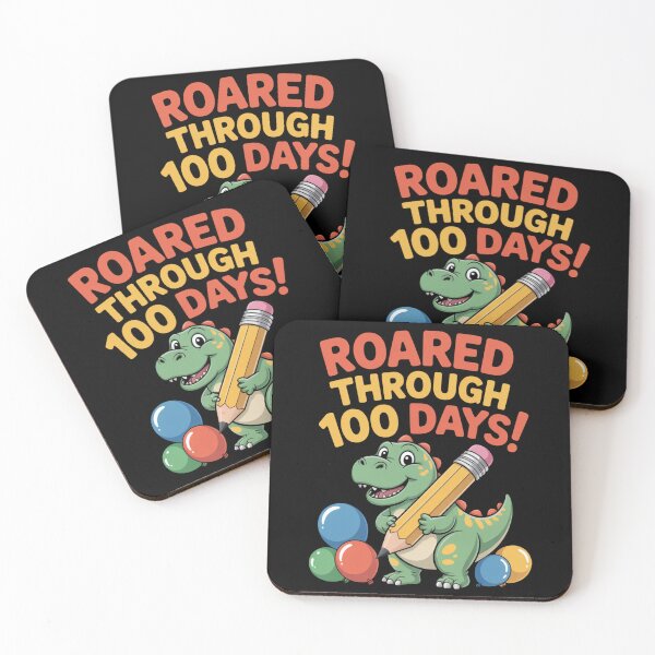 Item preview, Roared Through 100 Days - Dinosaur with Pencil and Balloons designed and sold by DarylWelsh2024.