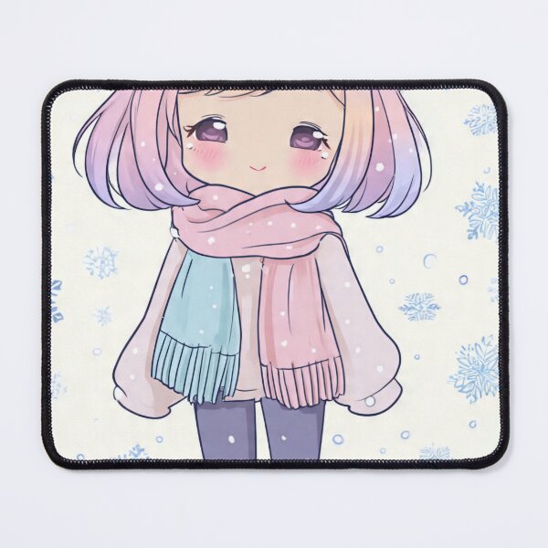 Item preview, Kawaii Snow Girl – Pastel Winter Cute Art designed and sold by Chicbyvalde973.