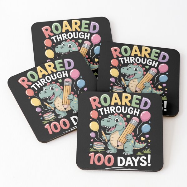 Item preview,  Roared 100 - Cute Dinosaur with Pencils and Balloons 100 Days designed and sold by DarylWelsh2024.