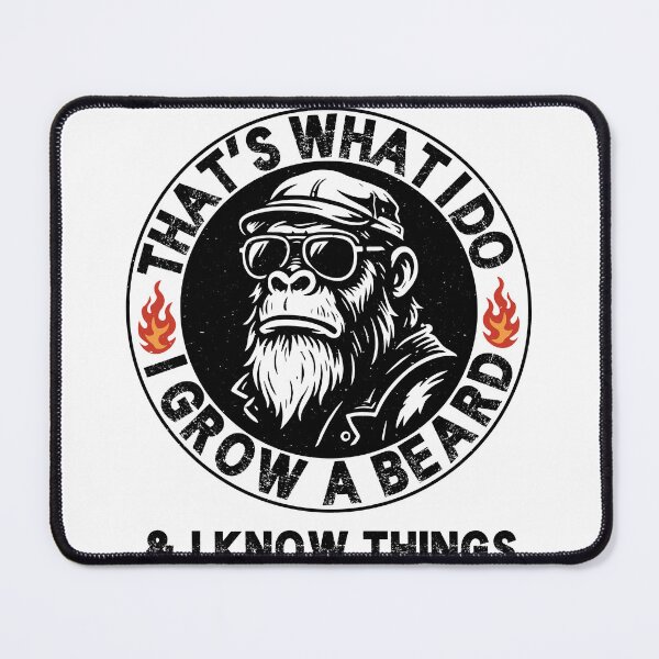 Item preview, That’s What I Do I Grow a Beard and I Know Things – Funny Monkey Beard designed and sold by gunaone-design.
