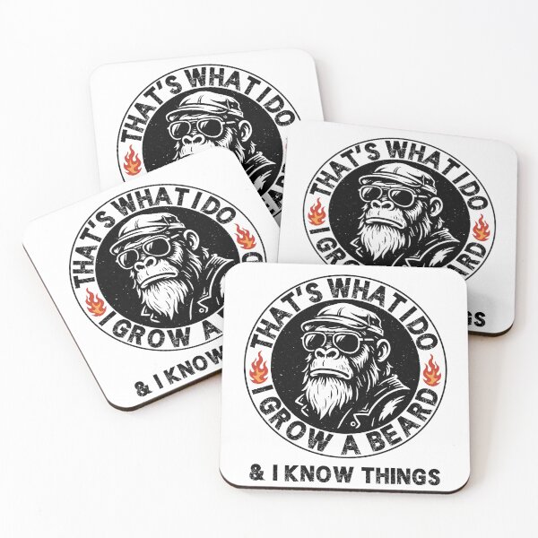 Item preview, That’s What I Do I Grow a Beard and I Know Things – Funny Monkey Beard designed and sold by gunaone-design.