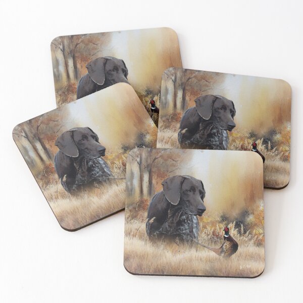 Item preview, German Shorthaired Pointer on Point – Pheasant Hunt Art designed and sold by TammyHunterArt.
