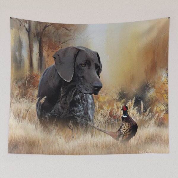 Item preview, German Shorthaired Pointer on Point – Pheasant Hunt Art designed and sold by TammyHunterArt.