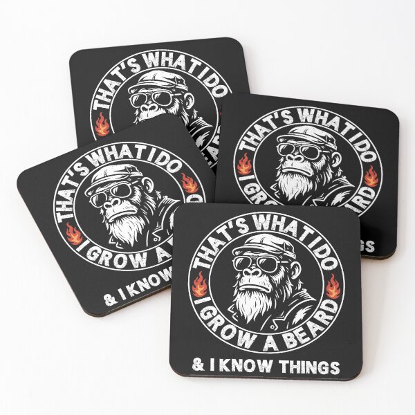 Item preview, That’s What I Do I Grow a Beard and I Know Things – Funny Monkey Beard designed and sold by gunaone-design.